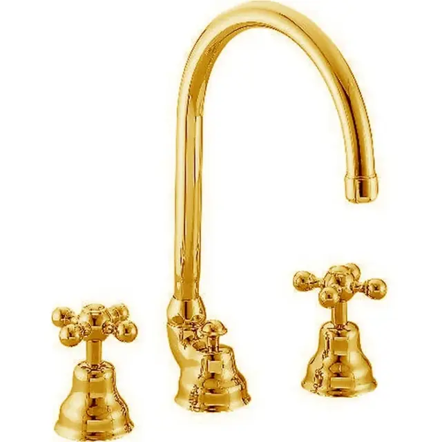 Cisal Arcana Ceramic Смеситель для раковины на 3 отверстия, цвет: 24K Gold AC00106024