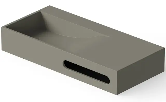 Dea Design Раковина накладная 90x42x15h см, Solid Surface, цвет: light grey DD9064 900 4
