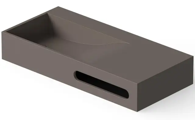 Dea Design Раковина накладная 90x42x15h см, Solid Surface, цвет: grey brown DD9064 900 6