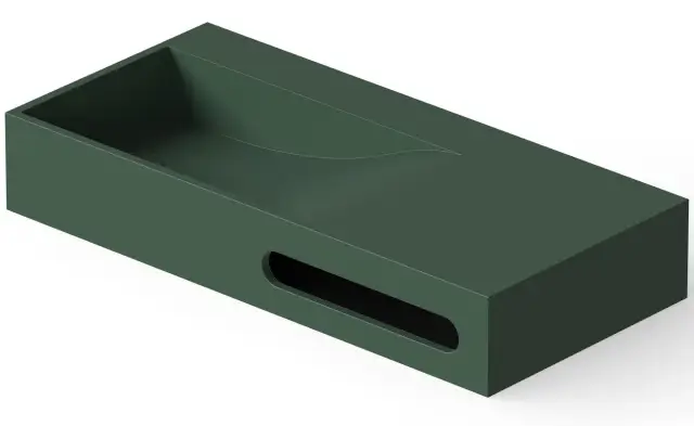 Dea Design Раковина накладная 90x42x15h см, Solid Surface, цвет: dark green DD9064 900 11