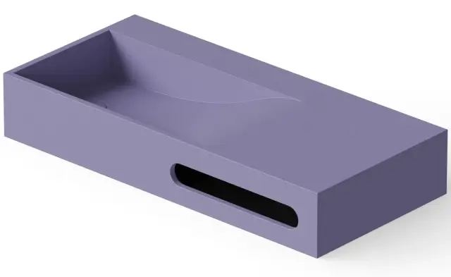 Dea Design Раковина накладная 90x42x15h см, Solid Surface, цвет: lilac DD9064 900 14