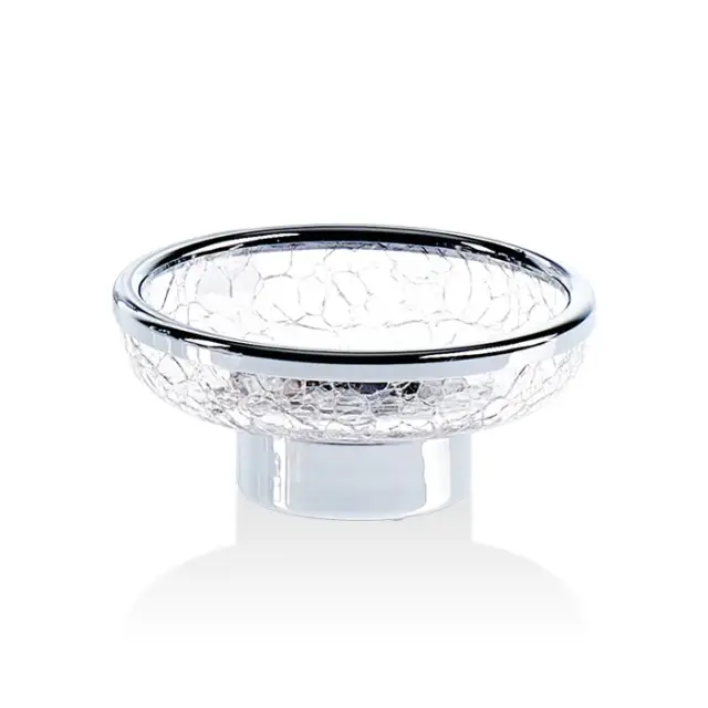 Decor Walther Crack STS Мыльница настольная, французское стекло Craquele, цвет хром 0932900