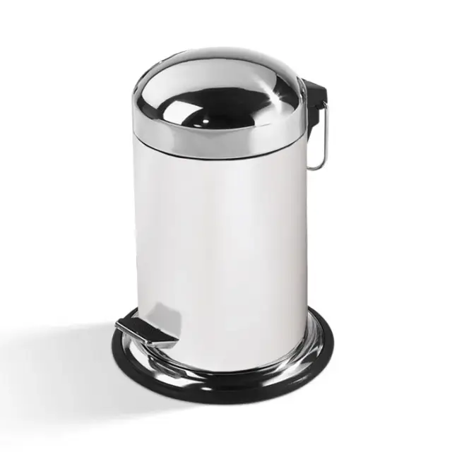 Decor Walther Universal TE 30 Ведро с крышкой напольное, 6 литров, цвет: хром/белый 0608173