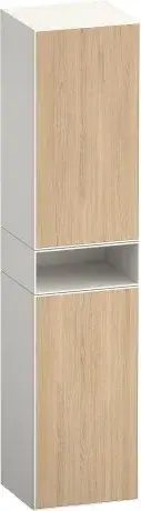 Duravit Zencha Шкаф-пенал подвесной 40х36х190h см, цвет: дуб натур./белый супермат. ZE1353R30840000