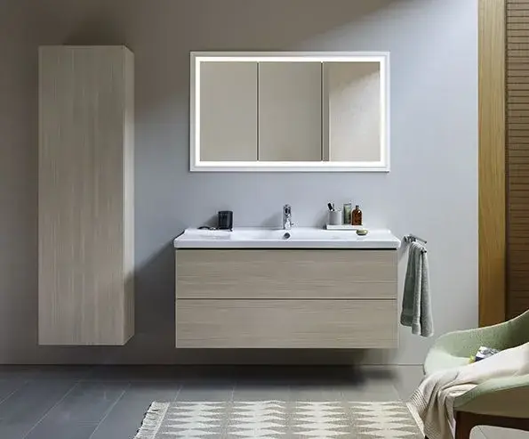 Duravit L-Cube Зеркало подвесное прямоугольное с подсветкой 140x70h см, цвет: белый LC738400000