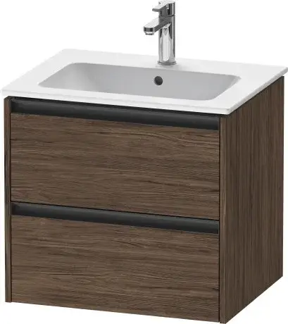 Duravit Ketho.2 Тумба под раковину с 2-мя ящ. 61x48x55h см, цвет: орех темн. K25262021210000