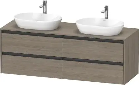 Duravit Ketho.2 Тумба под две раковины с 4-мя ящ. 160x55x56,8h см, цвет: дуб терра K24899B35350000