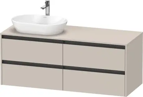 Duravit Ketho.2 Тумба под раковину слева 140x55x56,8h см, цвет: серо-коричневый мат. K24898L91910000