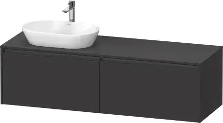Duravit Ketho.2 Тумба под раковину слева 160x55x45,9h см, цвет: графит супермат. K24889L80800000