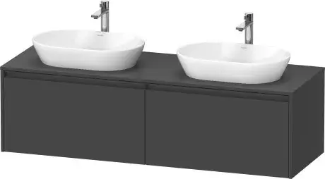 Duravit Ketho.2 Тумба под две раковины с 2-мя ящ. 160x55x45,9h см, цвет: графит мат. K24889B49490000