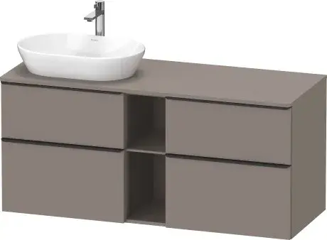 Duravit D-Neo Тумба под раковину слева с 4-мя ящ. 140x55x64,4h см, цвет: базальт мат. DE4970L4343