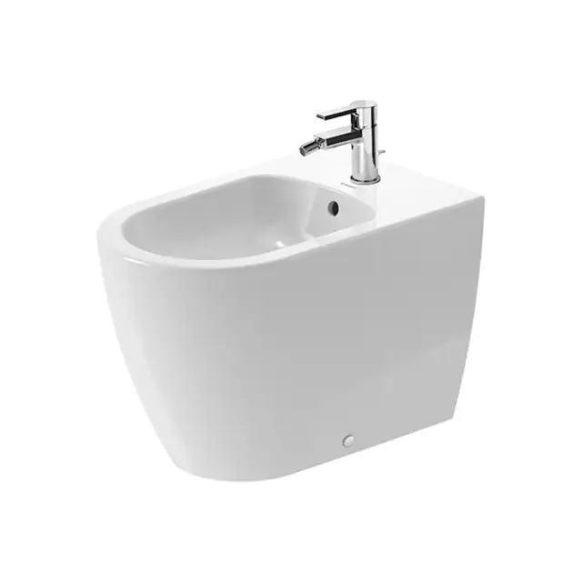 Duravit Me by Starck Биде напольное приставное 37х60 см, цвет: белый с WonderGliss 22891000001