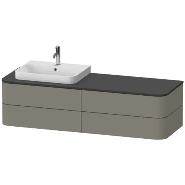 Duravit Happy D.2 Plus Столешница 16x130xh55 cм, для тумбы, цвет graphite supermat HP031HL8080