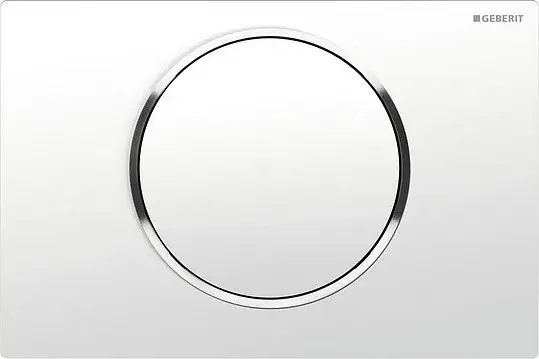 Geberit Sigma 10 Кнопка смыва для инсталляции, 1 режим, цвет: белый, окантовка хром глянцевый 115.758.KJ.5