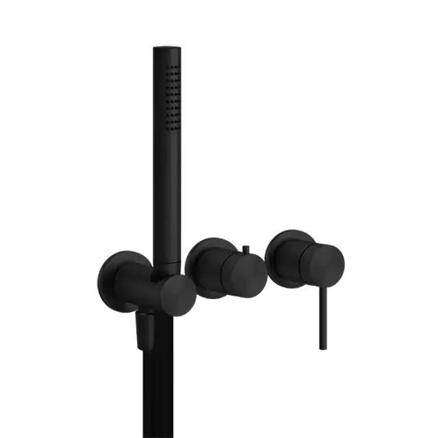 Gessi 316 Смеситель для ванны встраиваемый 2 потребителя,лейка,внешняя часть, цвет: matte black 54039#299