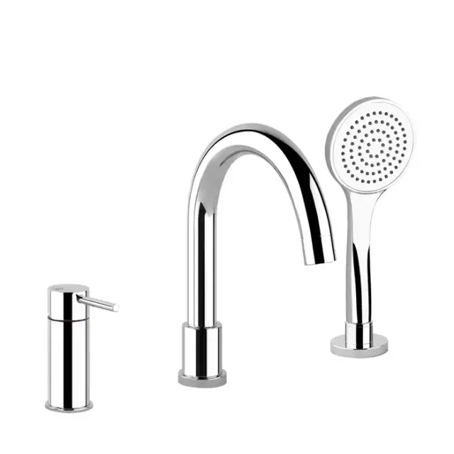 Gessi Emporio Via tortona Смеситель на борт ванны, на 3 отв., с ручным душем, цвет: Chrome 18637#031