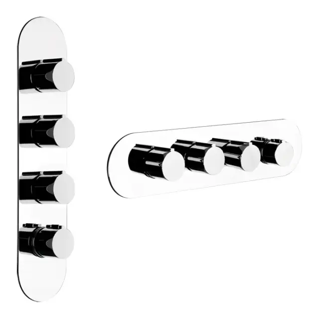 Gessi Anello Термостат для душа встраиваемый на 3 потребителя, внешняя часть, цвет: chrome 43066#031