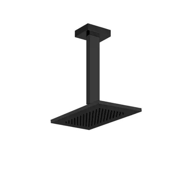 Gessi Rettangolo Верхний душ 14x21,6 см 1 вид струи, кронштейн потолочный 27 см, цвет: matte black 20151#299