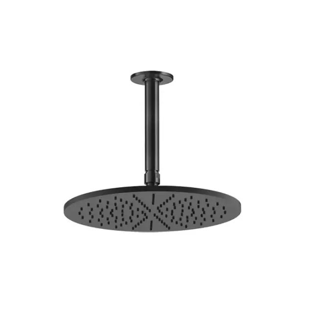 Gessi Inciso Верхний душ 30 см 1 вид струи, кронштейн потолочный 26,6 см, цвет: matte black 58252#299
