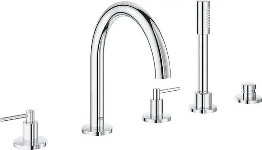 Grohe Atrio New Смеситель на борт ванны, с ручным душем, 5 отверстий, цвет: хром 19922003