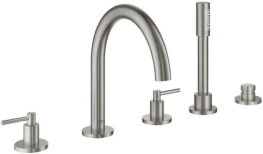 Grohe Atrio New Смеситель на борт ванны, с ручным душем, 5 отверстий, цвет: теплый закат, матовый 19922DC3