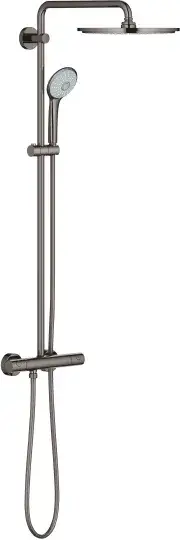 Grohe Euphoria Душевая стойка: термостатический смес., штанга, руч., верх. душ, цвет: темный графит 26075A00