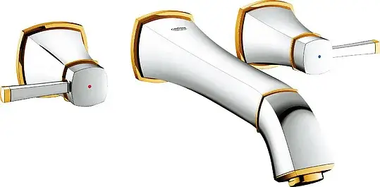 Grohe Grandera Смеситель для раковины вестиль., встраиваемый, длина излива 23,4см, цвет: хром/золото 20415IG0