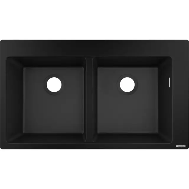 Hansgrohe S51 Кухонная мойка встраиваемая сверху 2 чаши 88x51 см, цвет: черный графит 43316170