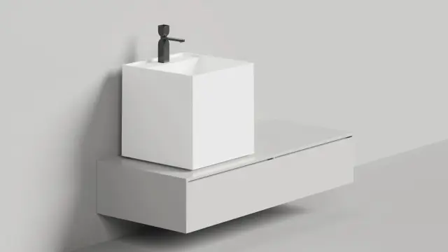 Salini Armonia Square Top 03 S-Stone Раковина чаша, квадратная, 45х45х45h см, цвет: белый матовый 130523TM