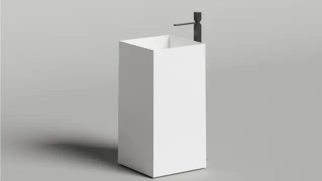 Salini Armonia Square 01 S-Sense Раковина напольная, квадратная, 45х45х90h см, цвет: белый глянцевый 130511G