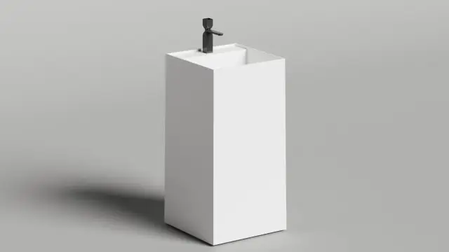 Salini Armonia Square Top 01 S-Sense Раковина напольная, 45х45х90h см, цвет: белый глянцевый 130511TG