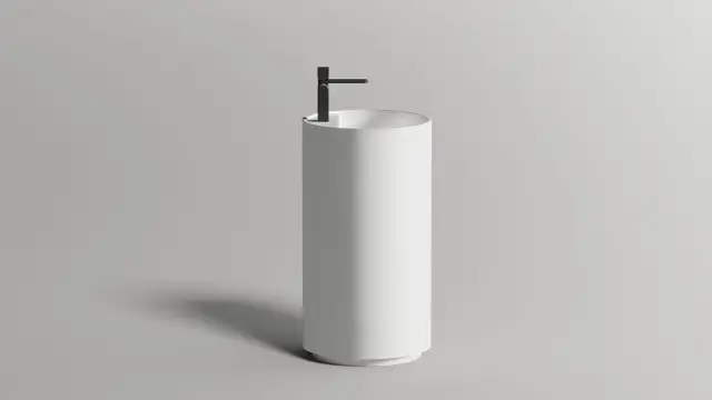 Salini Armonia Round Top 01 S-Sense Раковина напольная, круглая, 45х45х85h см, цвет: белый глянцевый 130411TG