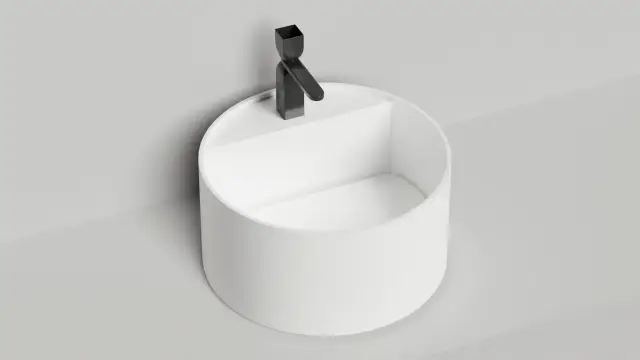 Salini Armonia Round Top 02 S-Stone Раковина чаша, круглая, 45х45х25h см, цвет: белый матовый 130422TM