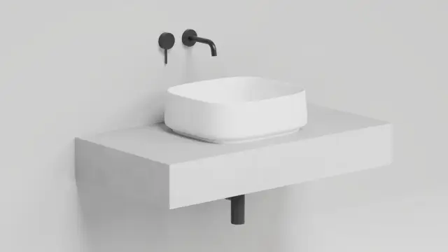 Salini Oriente Bowl S-Sense Раковина чаша, прямоугольная, 45х40,5х14h см, цвет: белый глянцевый 1109102G