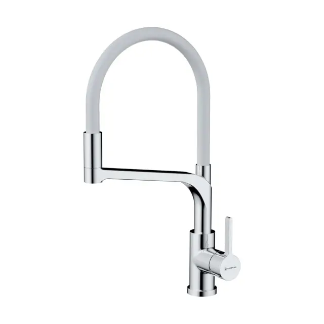 Omoikiri Sinto 2 Plus-C-WH Смеситель для кухни с гибким изливом и подкл. фильтра, хром/белый 4994378