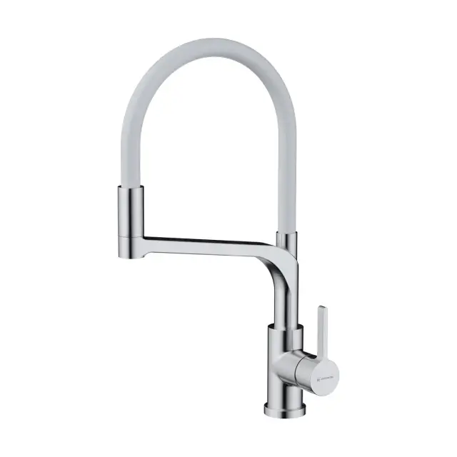 Omoikiri Sinto 2 Plus-BN-WH Смеситель для кухни с гибким изл. и подкл. фильтра, нерж. ст./б. 4994468