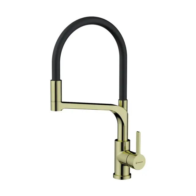 Omoikiri Sinto 2 Plus-LG-BL Смеситель для кухни с гибким изл. и подкл. фильтра, св. золото/ч. 4994469