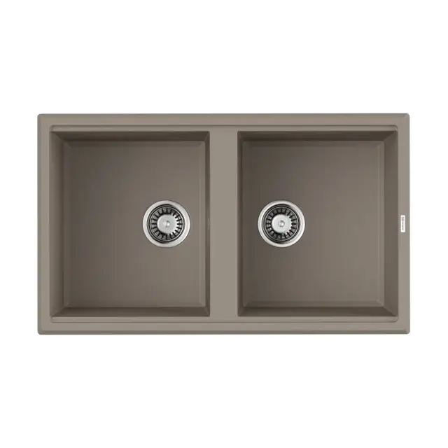Omoikiri Tedori 86-2-SA Кухонная мойка Tetogranit 86x51 см, цвет: бежевый 4993926