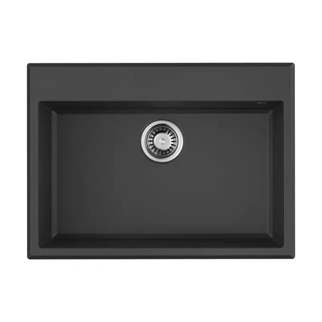 Omoikiri Tedori 68-BL Кухонная мойка Tetogranit 68x50 см, цвет: черный 4993964