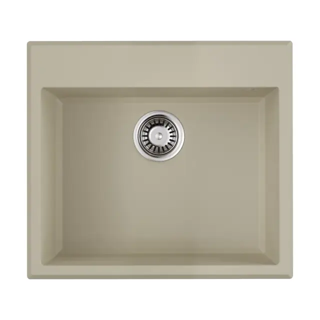 Omoikiri Tedori 57-BE Кухонная мойка Tetogranit 57x51 см, цвет: ваниль 4993981