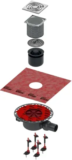 Tece Drainpoint S Трап для душа точечный: с сифоном и декоративной решеткой, цвет: хром матовый KDP-S120