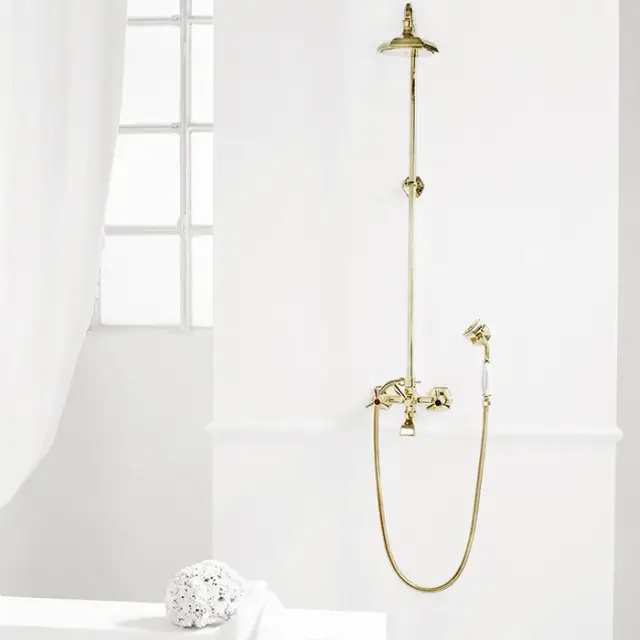 Stella Eccelsa Душевая стойка 3284/33 с верхним душем, цвет: золото 24К EC 02514 AU00