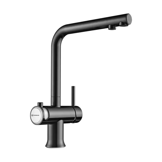 Omoikiri Hotaru-GM-WH Смеситель для кухни с возм. подкл. фильтр, цвет: вороненая сталь/белый 4994053