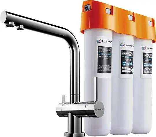 Omoikiri Nagano-C + Pure Drop Lite Смеситель для кухни + фильтр, цвет: хром 4146.8028