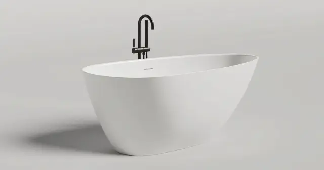 Salini Paola Ванна из S-Sense отдельностоящая, перелив по центру, 160х80 см, цвет: по RAL, глянцевый 1015103GF