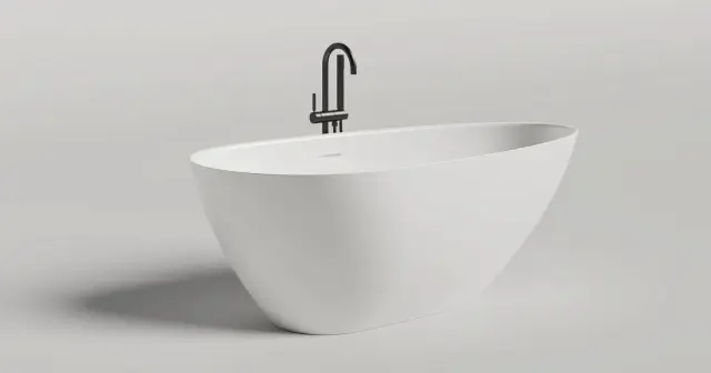 Salini Paola Ванна из S-Stone отдельностоящая, перелив по центру, 172х82,5 см, цвет: по RAL, матовый 1015204MF