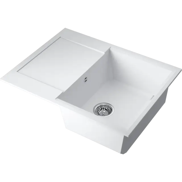 Omoikiri Sakaime 68-WH Кухонная мойка Tetogranit 68x50 см, цвет: белый 4993126