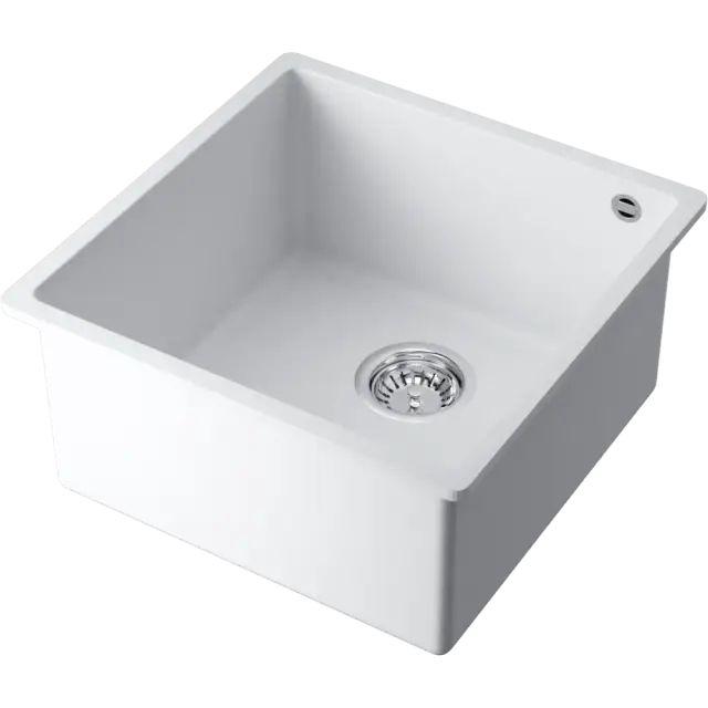 Omoikiri Bosen 44-U-WH Кухонная мойка Tetogranit 44x44 см, цвет: белый 4993598