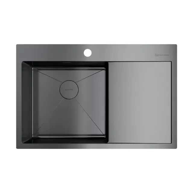 Omoikiri Akisame 78-L-GM Кухонная мойка нерж. сталь 78x51 см, цвет: вороненая сталь 4973099