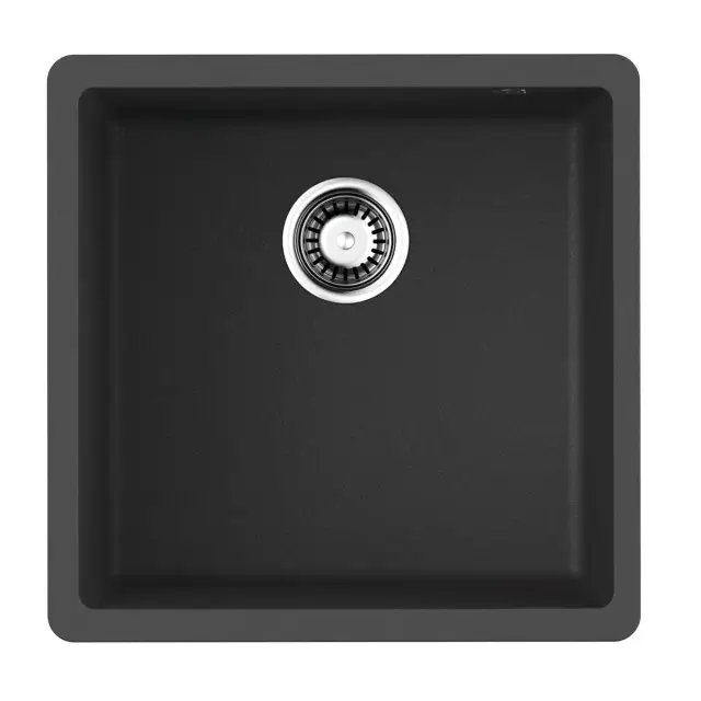 Omoikiri Bosen 44-U-BL Кухонная мойка Tetogranit 44x44 см, цвет: черный 4993595